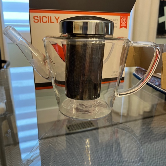 Grosche "Sicily" glass teapot with stainless steel infuser, 1200 ml/40.5 fl oz. - Picture 2 of 11